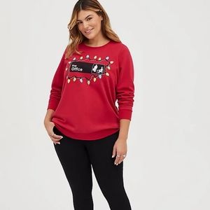 SWEATSHIRT - COZY FLEECE THE OFFICE CHRISTMAS RED